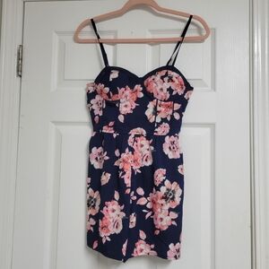 Band Of Gypsies NWT Navy Floral Romper.